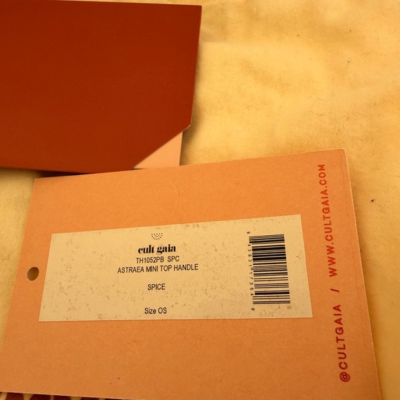 Cult Gaia Brown Leather Bag with Gold Handle - Picture 14 of 15